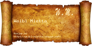 Weibl Mietta névjegykártya